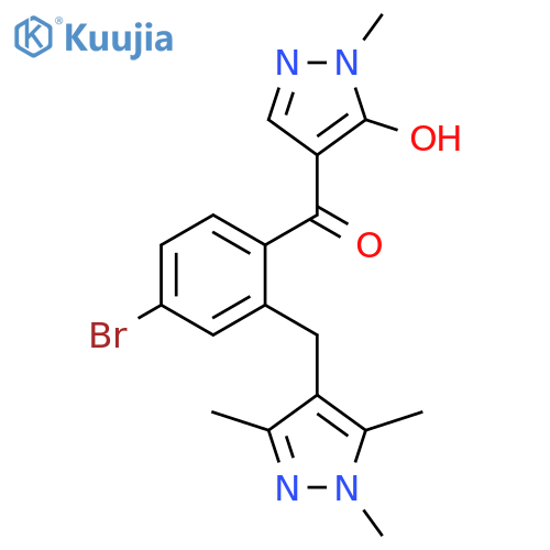 Methanone,[4-bromo-2-[(1,3,5-trimethyl-1H-pyrazol-4-yl)methyl]phenyl](5-hydroxy-1-methyl-1H-pyrazol-4-yl)- structure