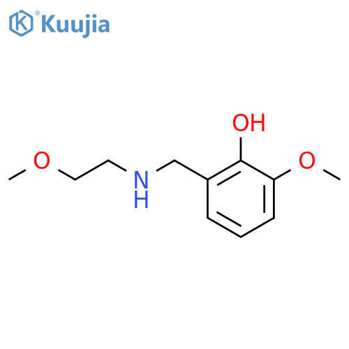 2-methoxy-6-(((2-methoxyethyl)amino)methyl)phenol structure