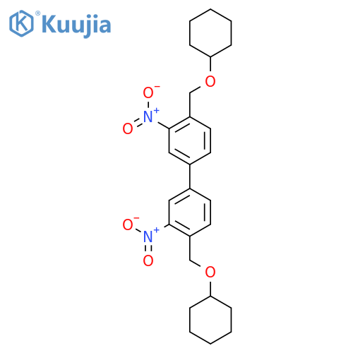 1,1'-Biphenyl, 4,4'-bis[(cyclohexyloxy)methyl]-3,3'-dinitro- structure