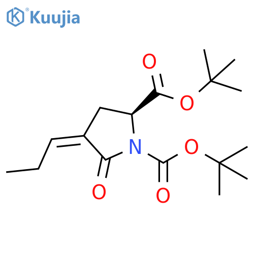 1,2-Pyrrolidinedicarboxylic acid, 5-oxo-4-propylidene-, 1,2-bis(1,1-dimethylethyl) ester, (2S,4Z)- structure