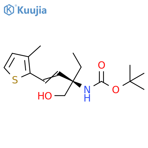 Carbamic acid, [(1R)-1-ethyl-1-(hydroxymethyl)-3-(3-methyl-2-thienyl)-2-propenyl]-, 1,1-dimethylethyl ester (9CI) structure