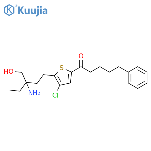 1-Pentanone, 1-[5-[3-amino-3-(hydroxymethyl)pentyl]-4-chloro-2-thienyl]-5-phenyl- structure