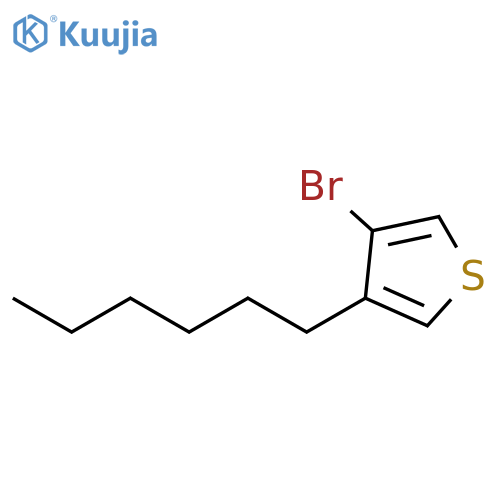 Thiophene, 3-bromo-4-hexyl- structure