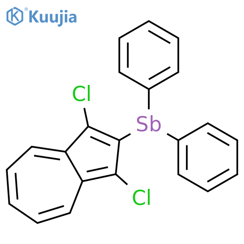 Stibine, (1,3-dichloro-2-azulenyl)diphenyl- structure