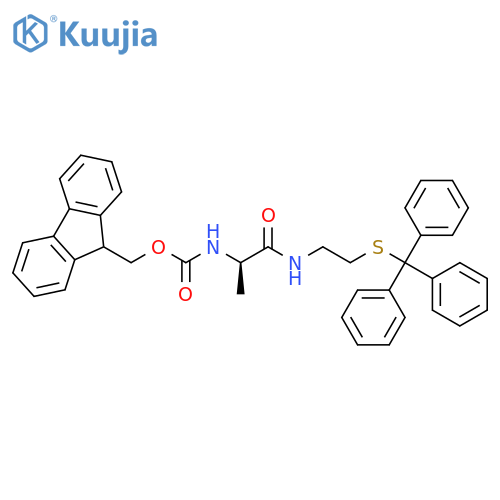 Carbamic acid, [(1R)-1-methyl-2-oxo-2-[[2-[(triphenylmethyl)thio]ethyl]amino]ethyl]-, 9H-fluoren-9-ylmethyl ester (9CI) structure
