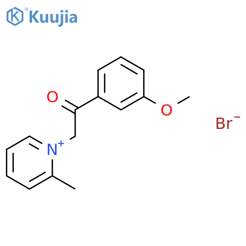 Pyridinium, 1-[2-(3-methoxyphenyl)-2-oxoethyl]-2-methyl-, bromide structure