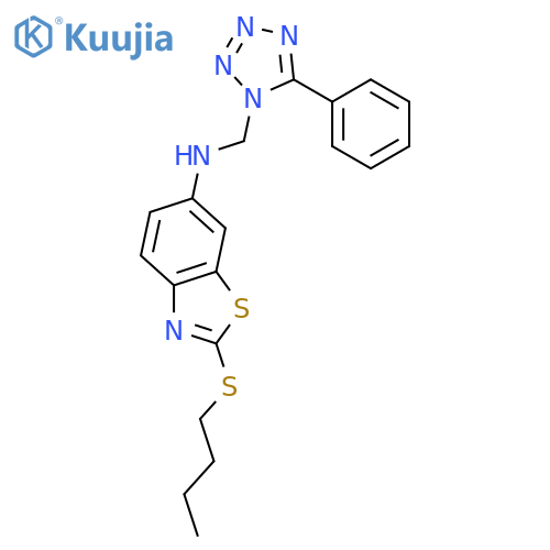 6-BENZOTHIAZOLAMINE, 2-(BUTYLTHIO)-N-[(5-PHENYL-1H-TETRAZOL-1-YL)METHYL]- structure