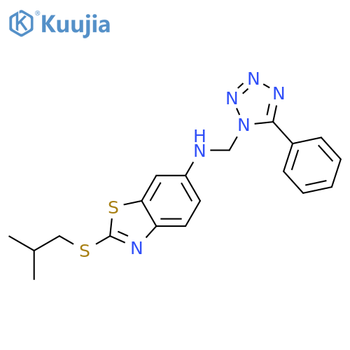 2-((2-Methylpropyl)thio)-N-((5-phenyl-1H-tetrazol-1-yl)methyl)-6-benzo thiazolamine structure