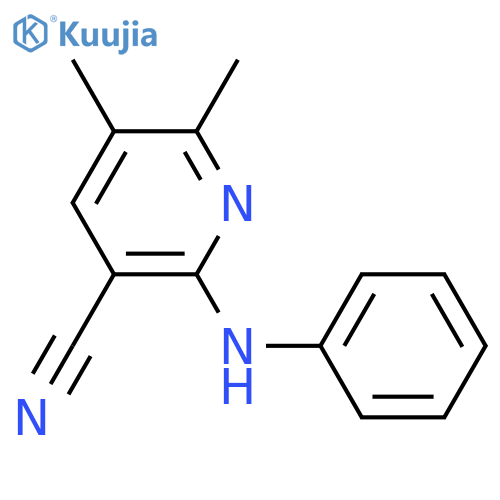 3-PYRIDINECARBONITRILE, 5,6-DIMETHYL-2-(PHENYLAMINO)- structure