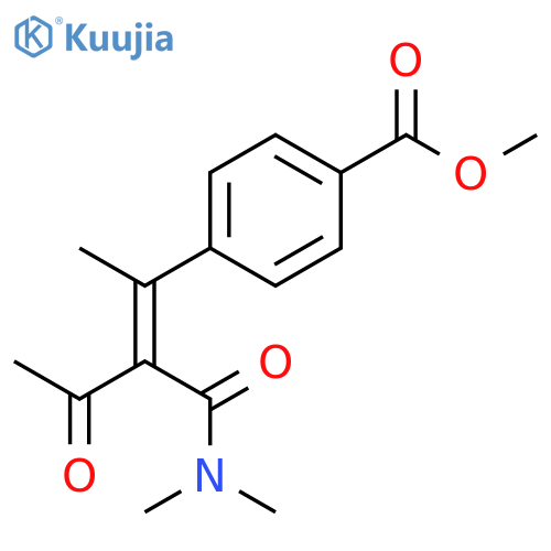 Benzoic acid, 4-[(1Z)-2-[(dimethylamino)carbonyl]-1-methyl-3-oxo-1-buten-1-yl]-, methyl ester structure