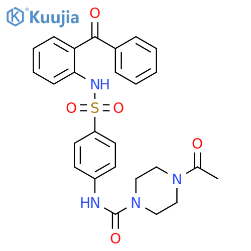 1-Piperazinecarboxamide, 4-acetyl-N-[4-[[(2-benzoylphenyl)amino]sulfonyl]phenyl]- structure