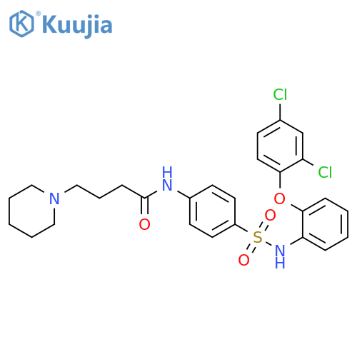 1-Piperidinebutanamide, N-[4-[[[2-(2,4-dichlorophenoxy)phenyl]amino]sulfonyl]phenyl]- structure