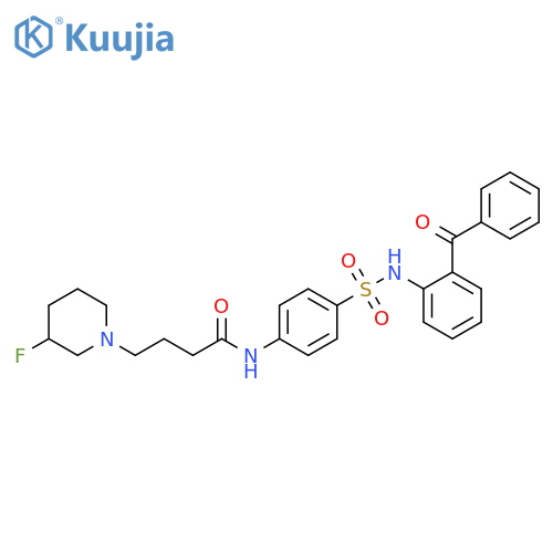 1-Piperidinebutanamide, N-[4-[[(2-benzoylphenyl)amino]sulfonyl]phenyl]-3-fluoro- structure