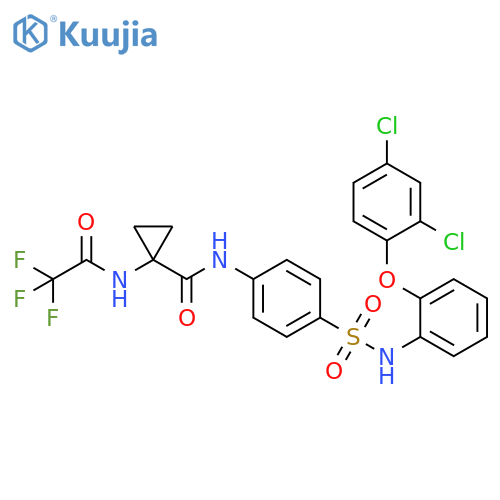 Cyclopropanecarboxamide,N-[4-[[[2-(2,4-dichlorophenoxy)phenyl]amino]sulfonyl]phenyl]-1-[(trifluoroacetyl)amino]- structure