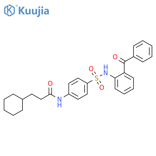 Cyclohexanepropanamide, N-[4-[[(2-benzoylphenyl)amino]sulfonyl]phenyl]- structure