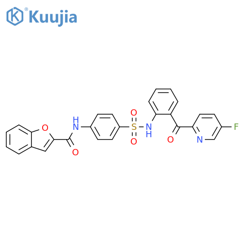 2-Benzofurancarboxamide, N-[4-[[[2-[(5-fluoro-2-pyridinyl)carbonyl]phenyl]amino]sulfonyl]phenyl]- structure