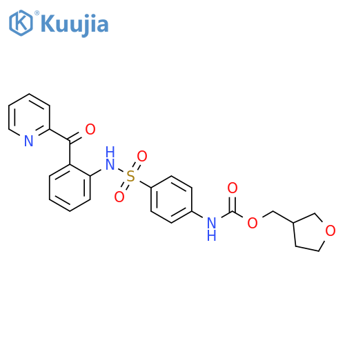 Carbamic acid, [4-[[[2-(2-pyridinylcarbonyl)phenyl]amino]sulfonyl]phenyl]-, (tetrahydro-3-furanyl)methyl ester (9CI) structure