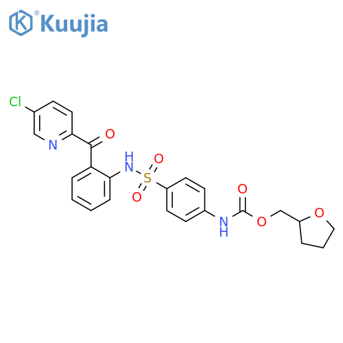 Carbamic acid,[4-[[[2-[(5-chloro-2-pyridinyl)carbonyl]phenyl]amino]sulfonyl]phenyl]-,(tetrahydro-2-furanyl)methyl ester structure