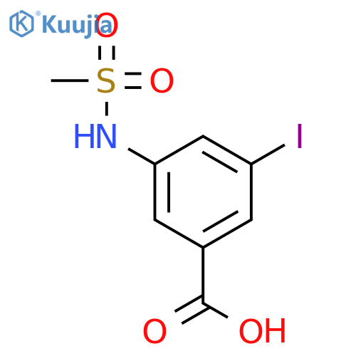 Benzoic acid, 3-iodo-5-[(methylsulfonyl)amino]- structure
