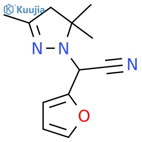 1H-Pyrazole-1-acetonitrile,alpha-2-furanyl-4,5-dihydro-3,5,5-trimethyl-(9CI) structure