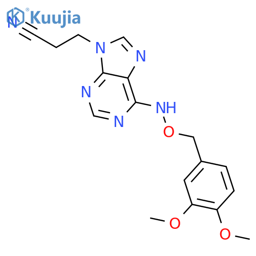 9H-Purine-9-propanenitrile, 6-[[(3,4-dimethoxyphenyl)methoxy]amino]- structure