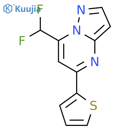 7-(difluoromethyl)-5-(thiophen-2-yl)pyrazolo[1,5-a]pyrimidine structure