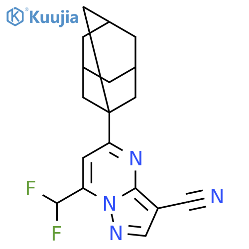 5-(1-adamantyl)-7-(difluoromethyl)pyrazolo[1,5-a]pyrimidine-3-carbonitrile structure