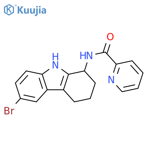 2-Pyridinecarboxamide, N-(6-bromo-2,3,4,9-tetrahydro-1H-carbazol-1-yl)- structure