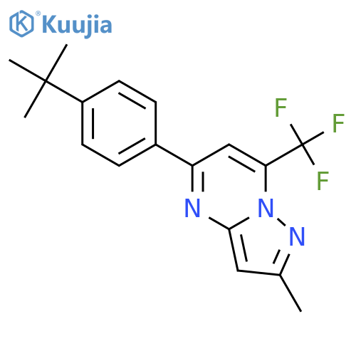 <br>5-(4-tert-Butyl-phenyl)-2-methyl-7-trifluoromethyl-pyrazolo[1,5-a]pyrimidin e structure