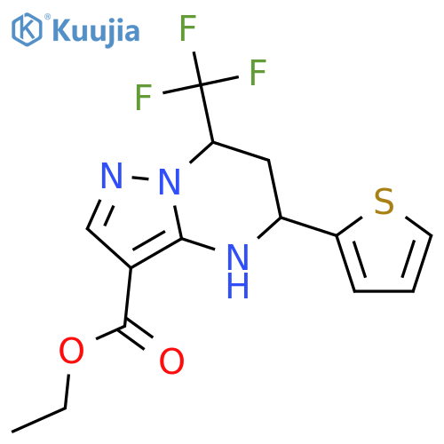 Ethyl 5-(2-Thienyl)-7-(trifluoromethyl)-4,5,6,7-tetrahydropyrazolo1,5-apyrimidine-3-carboxylate structure