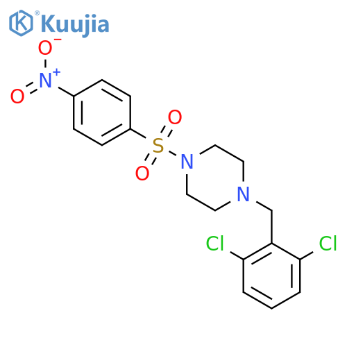 1-(2,6-Dichloro-benzyl)-4-(4-nitro-benzenesulfonyl)-piperazine structure