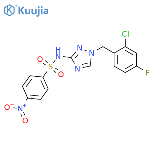 <br>N-[1-(2-Chloro-4-fluoro-benzyl)-1H-[1,2,4]triazol-3-yl]-4-nitro-benzenesulf onamide structure