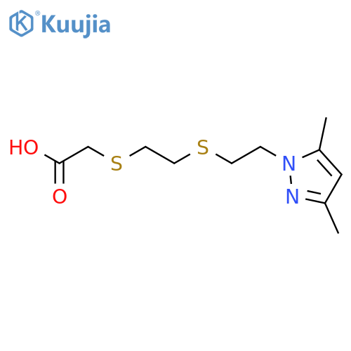 Acetic acid, [[2-[[2-(3,5-dimethyl-1H-pyrazol-1-yl)ethyl]thio]ethyl]thio]- structure