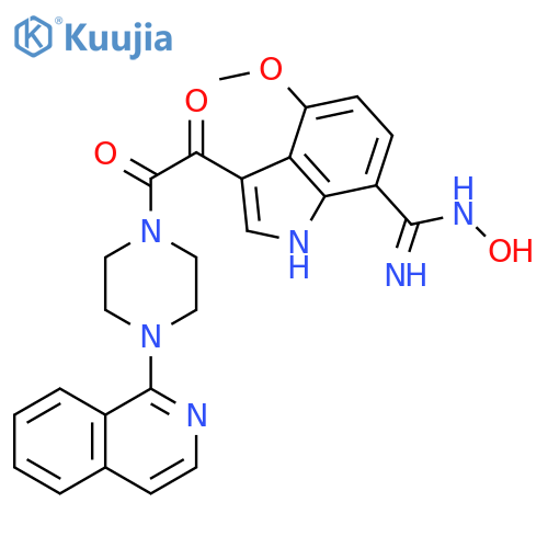 1H-Indole-7-carboximidamide,N-hydroxy-3-[[4-(1-isoquinolinyl)-1-piperazinyl]oxoacetyl]-4-methoxy- structure