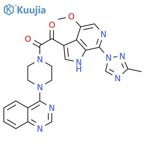 Piperazine,1-[[4-methoxy-7-(3-methyl-1H-1,2,4-triazol-1-yl)-1H-pyrrolo[2,3-c]pyridin-3-yl]oxoacetyl]-4-(4-quinazolinyl)- structure