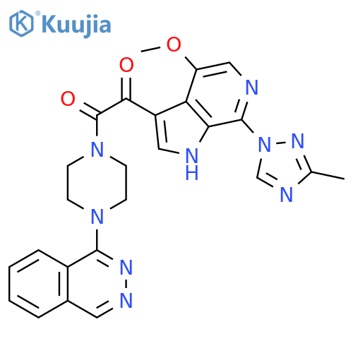 Piperazine,1-[[4-methoxy-7-(3-methyl-1H-1,2,4-triazol-1-yl)-1H-pyrrolo[2,3-c]pyridin-3-yl]oxoacetyl]-4-(1-phthalazinyl)- structure