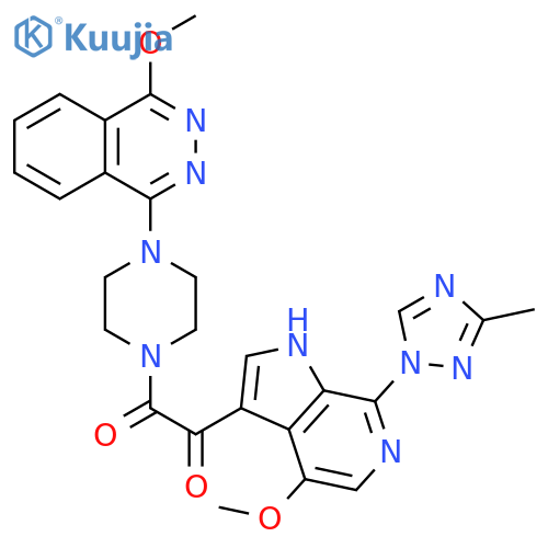 Piperazine,1-[[4-methoxy-7-(3-methyl-1H-1,2,4-triazol-1-yl)-1H-pyrrolo[2,3-c]pyridin-3-yl]oxoacetyl]-4-(4-methoxy-1-phthalazinyl)- structure