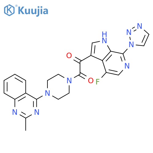 PIPERAZINE, 1-[[4-FLUORO-7-(1H-1,2,3-TRIAZOL-1-YL)-1H-PYRROLO[2,3-C]PYRIDIN-3-YL]OXOACETYL]-4-(2-METHYL-4-QUINAZOLINYL)- structure