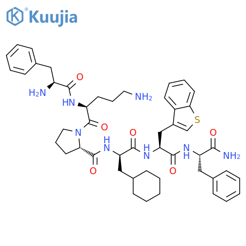 L-Phenylalaninamide, L-phenylalanyl-L-ornithyl-L-prolyl-3-cyclohexyl-D-alanyl-3-benzo[b]thien-3-yl-L-alanyl- structure