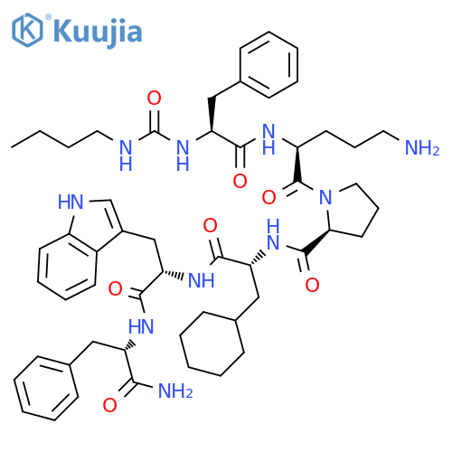 L-Phenylalaninamide, N-[(butylamino)carbonyl]-L-phenylalanyl-L-ornithyl-L-prolyl-3-cyclohexyl-D-alanyl-L-tryptophyl- structure