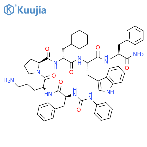L-Phenylalaninamide, N-[(phenylamino)carbonyl]-L-phenylalanyl-L-ornithyl-L-prolyl-3-cyclohexyl-D-alanyl-L-tryptophyl- structure