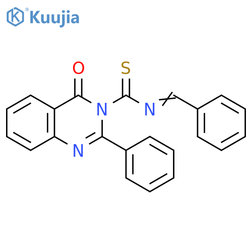 3(4H)-Quinazolinecarbothioamide, 4-oxo-2-phenyl-N-(phenylmethylene)- structure