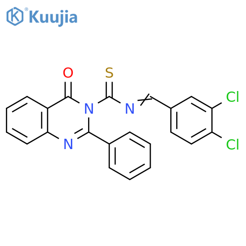 3(4H)-Quinazolinecarbothioamide,N-[(3,4-dichlorophenyl)methylene]-4-oxo-2-phenyl- structure