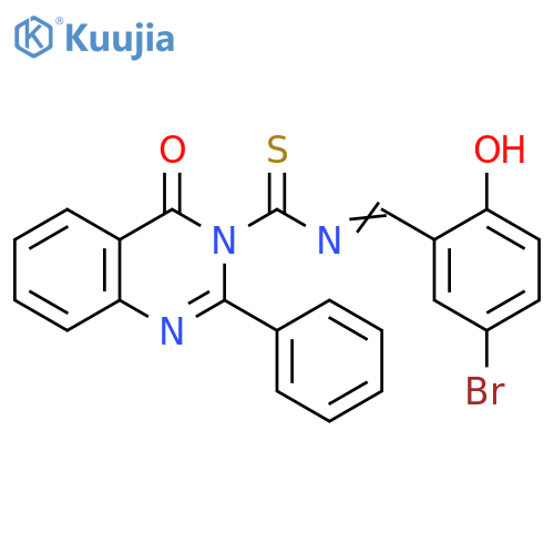 3(4H)-Quinazolinecarbothioamide, N-[(5-bromo-2-hydroxyphenyl)methylene]-4-oxo-2-phenyl- structure