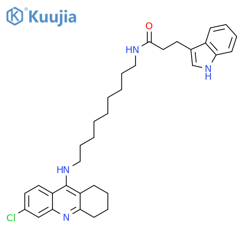 1H-Indole-3-propanamide,N-[9-[(6-chloro-1,2,3,4-tetrahydro-9-acridinyl)amino]nonyl]- structure