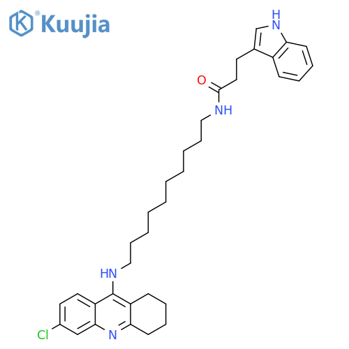 1H-Indole-3-propanamide,N-[10-[(6-chloro-1,2,3,4-tetrahydro-9-acridinyl)amino]decyl]- structure