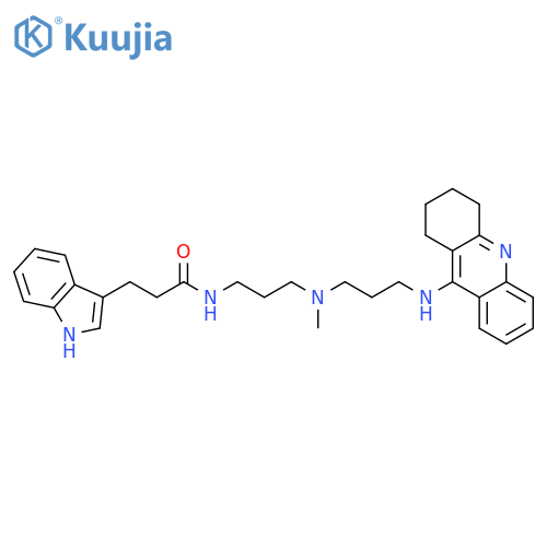 1H-Indole-3-propanamide, N-[3-[methyl[3-[(1,2,3,4-tetrahydro-9-acridinyl)amino]propyl]amino]propyl]- structure