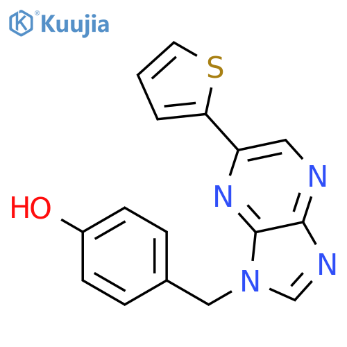 Phenol, 4-[[6-(2-thienyl)-1H-imidazo[4,5-b]pyrazin-1-yl]methyl]- structure