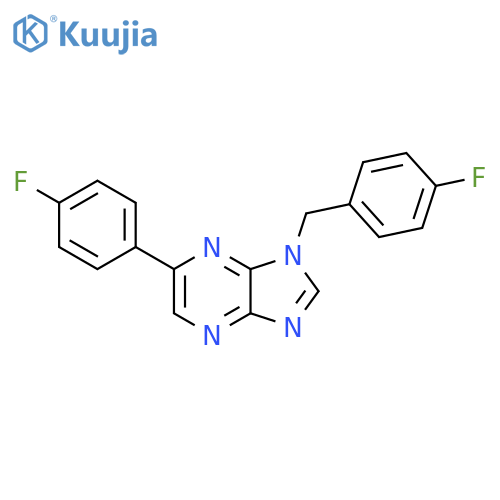 1H-Imidazo[4,5-b]pyrazine, 6-(4-fluorophenyl)-1-[(4-fluorophenyl)methyl]- structure