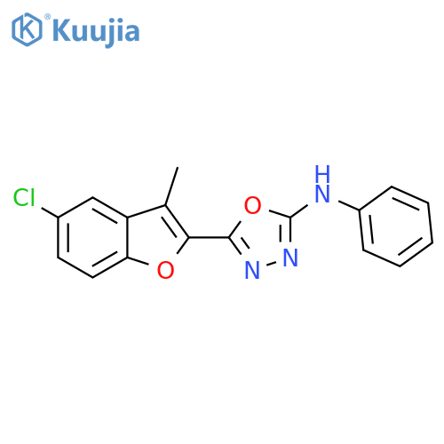 1,3,4-Oxadiazol-2-amine, 5-(5-chloro-3-methyl-2-benzofuranyl)-N-phenyl- structure